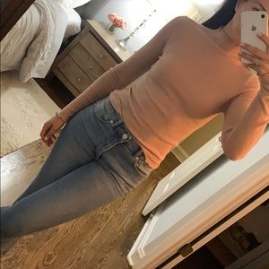 Pink turtleneck. Super soft! Cute detail!!